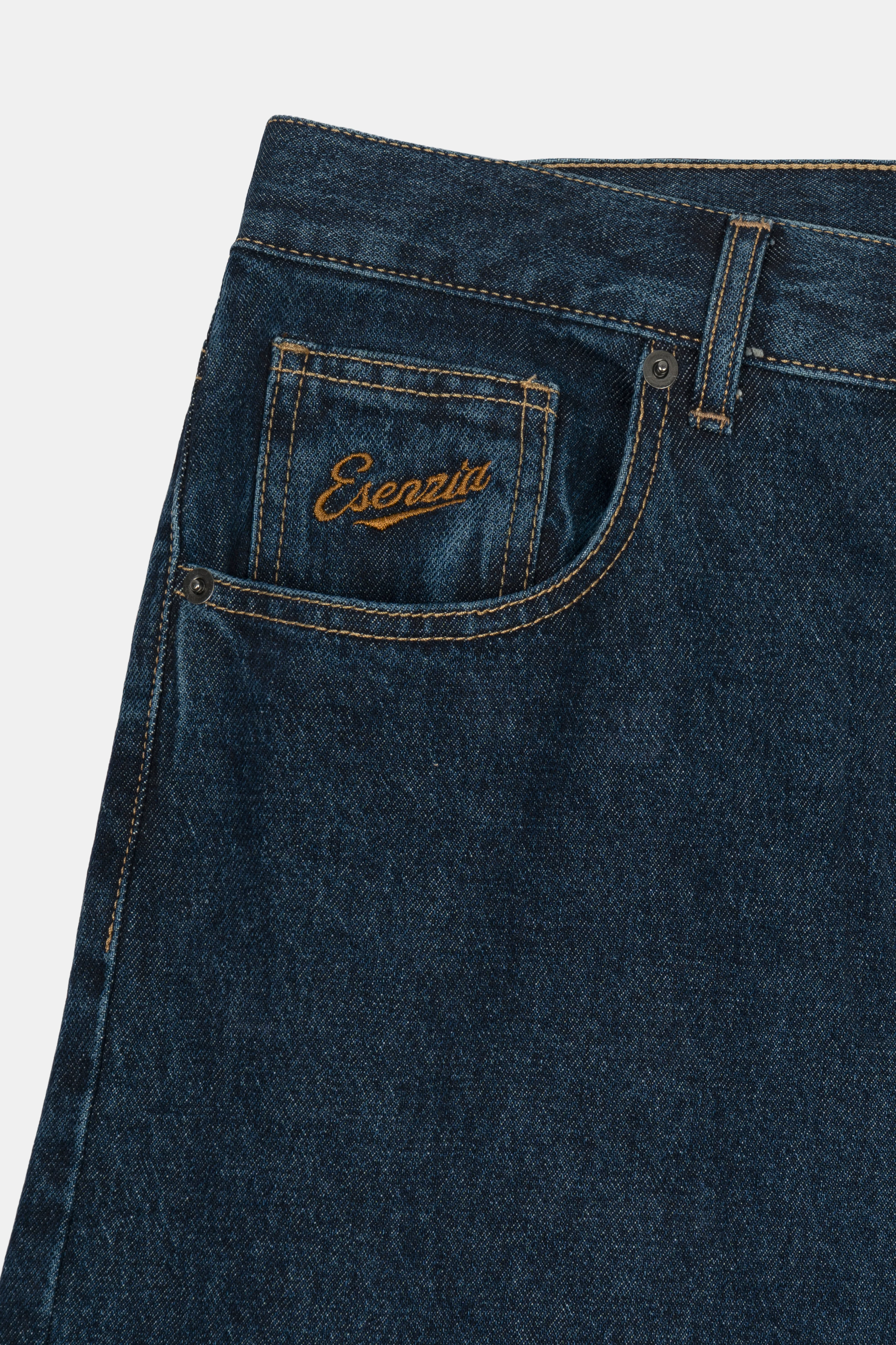 DENIM STRAIGHT PANTS BLUE - Image 3