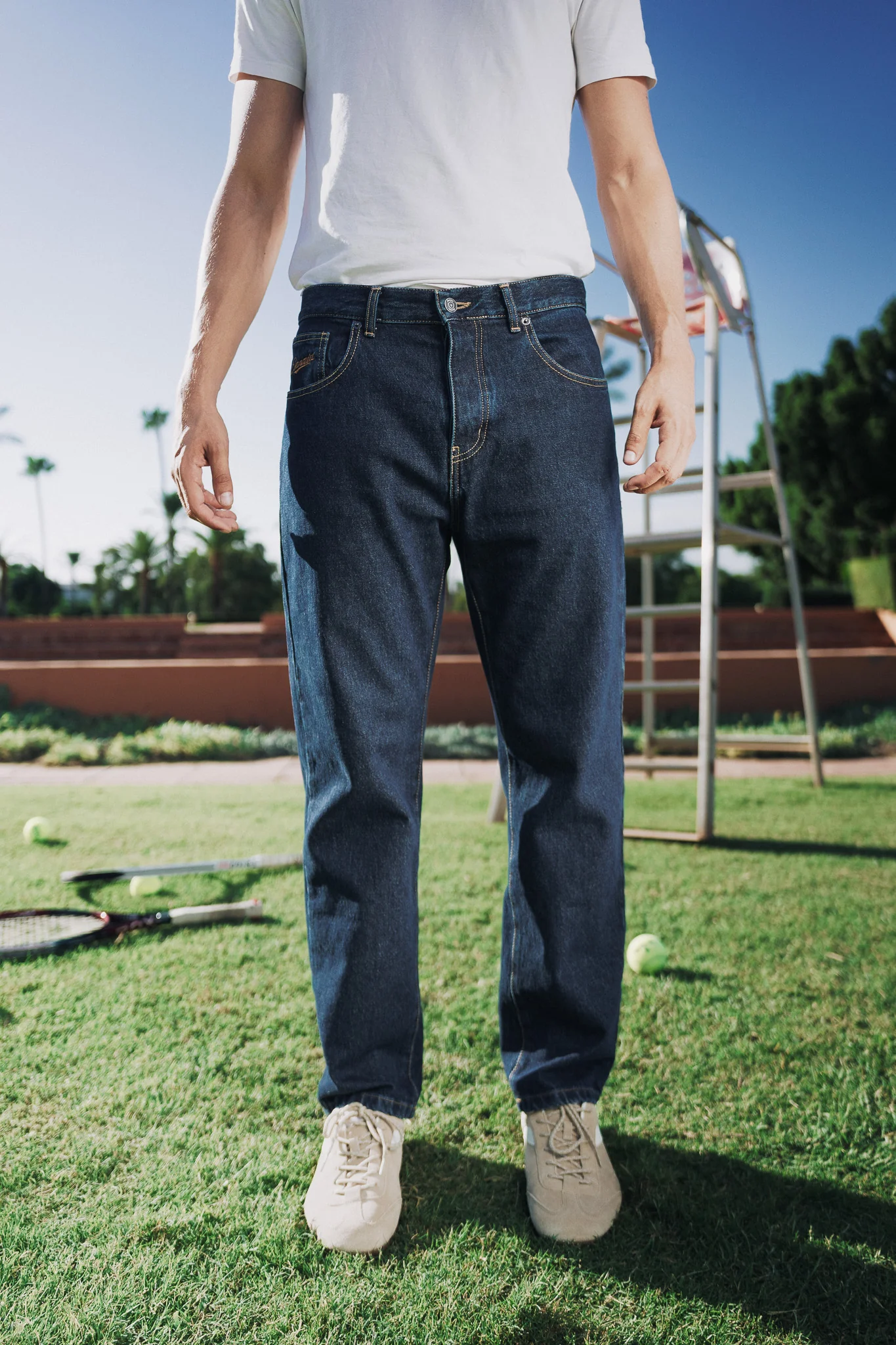 DENIM STRAIGHT PANTS BLUE - Image 4