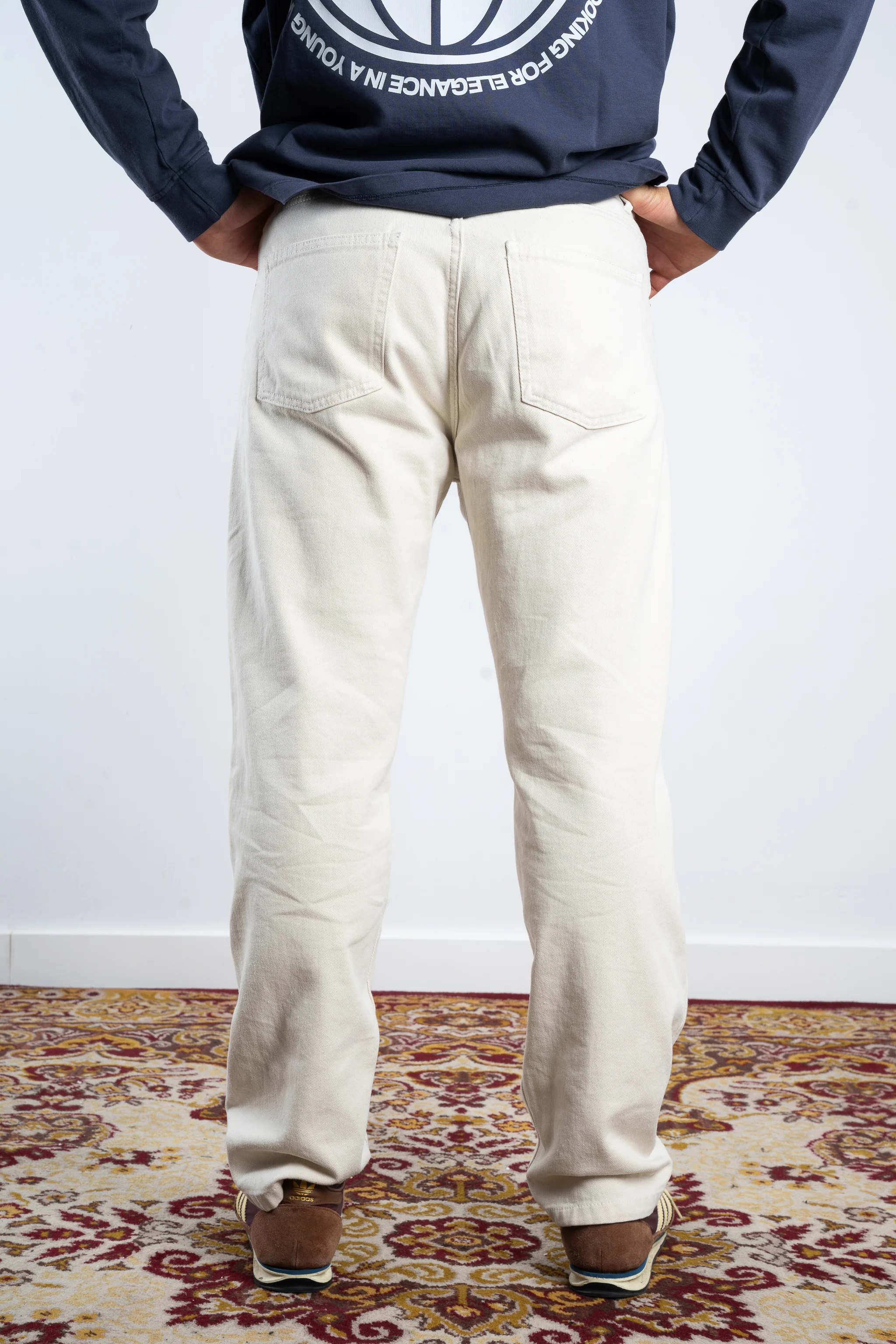 DENIM STRAIGHT PANTS CREAM - Image 6