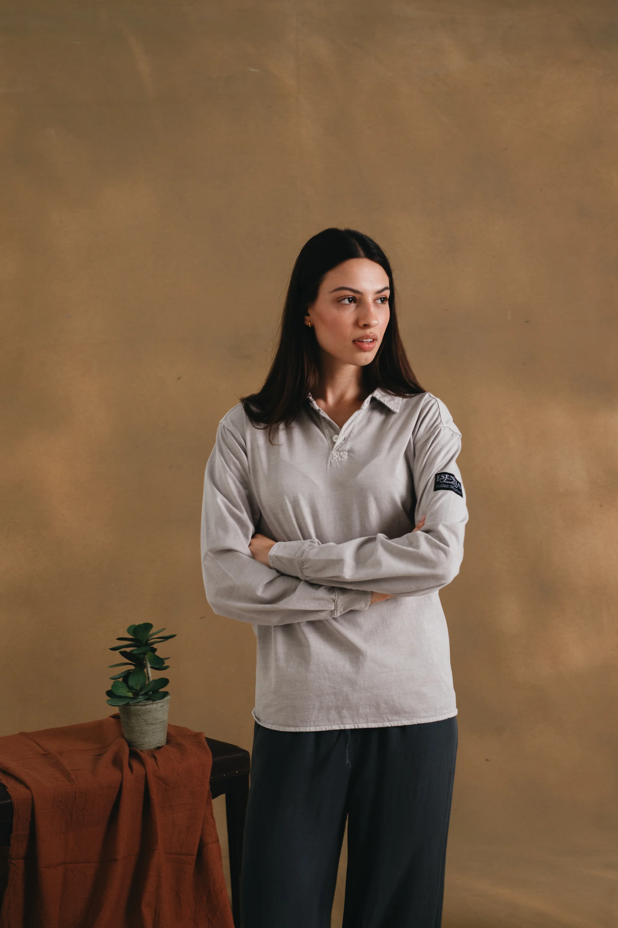 LIGHT GREY LONGSLEEVE POLO - Image 11